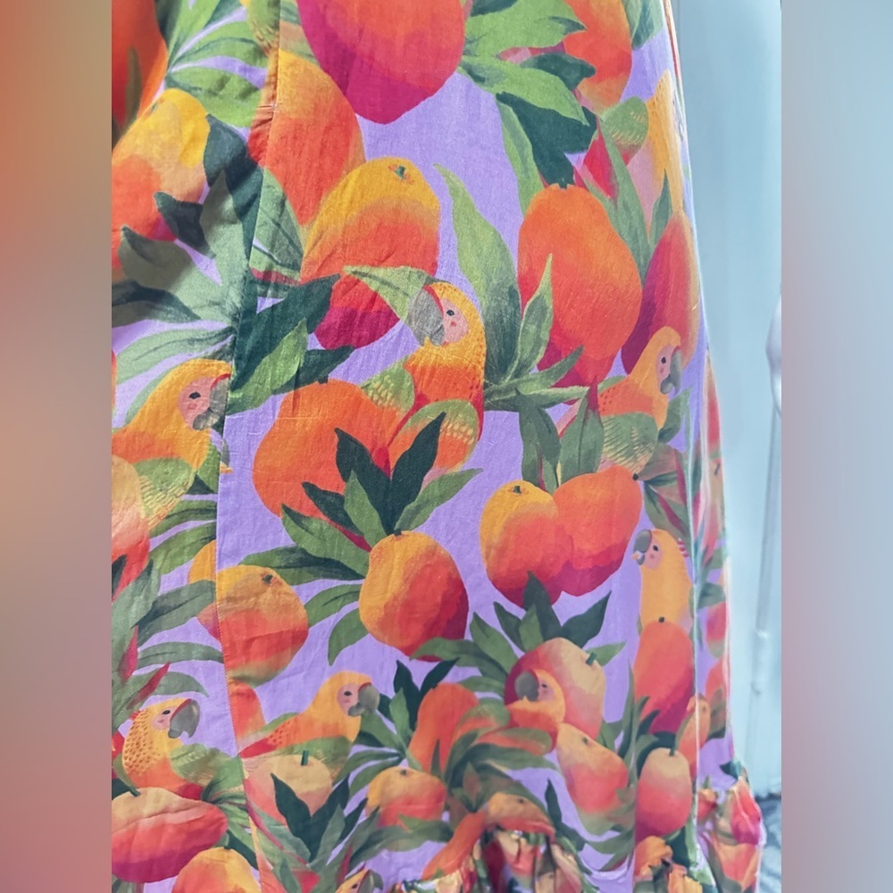 Farm Rio Women's Mango Macaws Maxi Dress Size XS - Picture 12 of 15